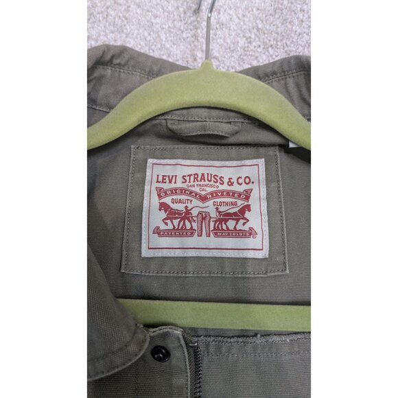 Levi Strauss Mens XXL Khaki Green Cotton Jacket Canvas Workwear Utility Barn - Picture 15 of 15